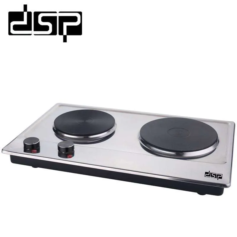 DSP DSP KD4047 Electric Hot Plate Double Burner 1500W Stainless Stove