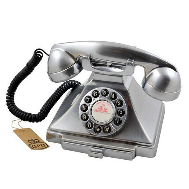 GPO Retro Gpo Retro Carrington Analog Desk Telephone Chrome Camera Accessories