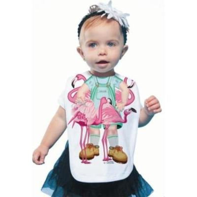 Just Add A Kid Just Add A Kid Bib Flamingo Girl One Size 0 To 12 Months T-shirts Rompers & Bibs