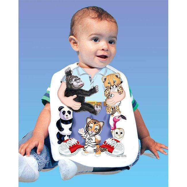 Just Add A Kid Just Add A Kid Bib Zoo One Size 0 To 12 Months T-shirts Rompers & Bibs