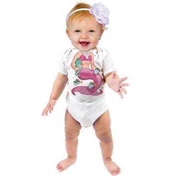 Just Add A Kid Just Add A Kid Romper One Piece Mermaid Pink Up To 12 Months T-shirts Rompers & Bibs