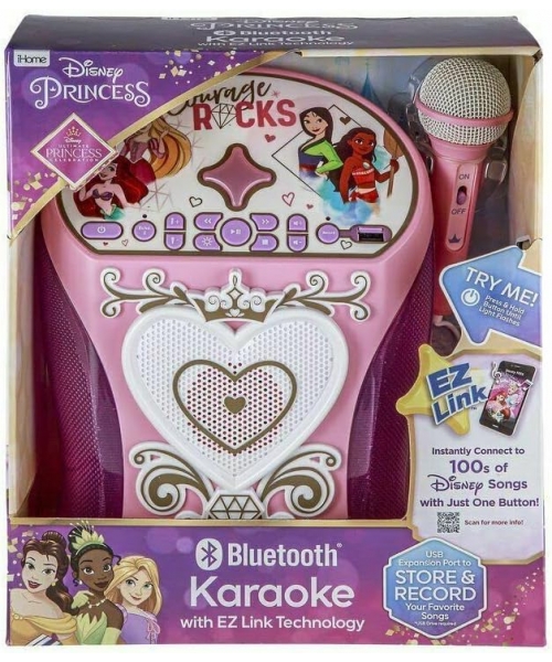 KIDDesigns Kiddesigns Disney Princess Bluetooth Mp3 Karaoke With Mi Wireless Earphones and headphone