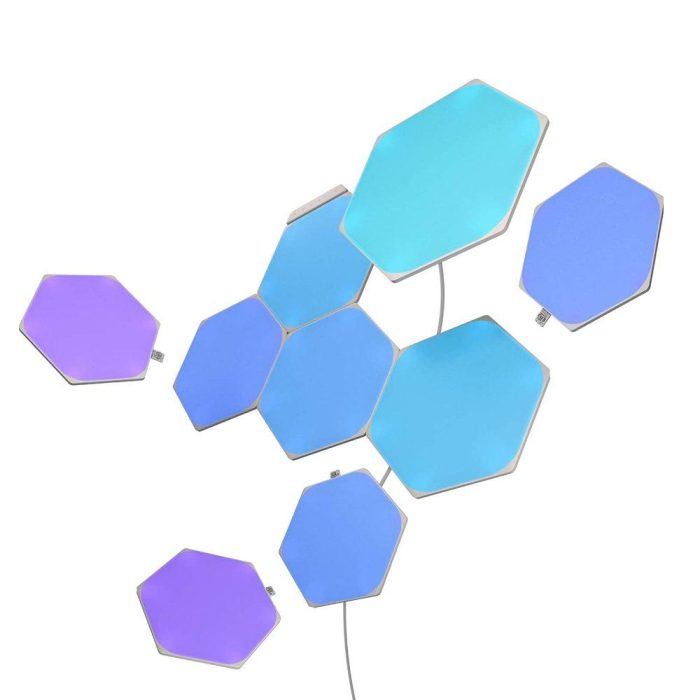 Nanoleaf Nanoleaf Shapes Hexagons Starter Kit Smart Wifi Led Panel System W Music Visualizer 9 Pack White Gaming Light & Panels