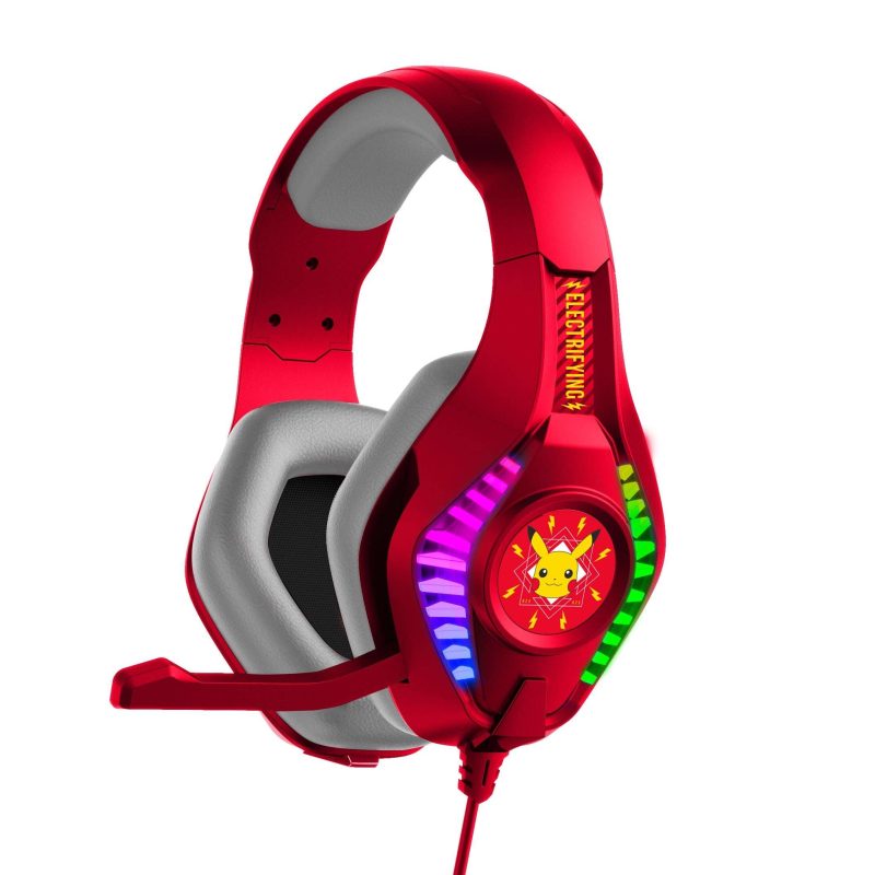 OTL Otl On Ear Wired Prog5 Gaming Headphone Changing Led Light Pikachu Red Wireless Earphones and headphone
