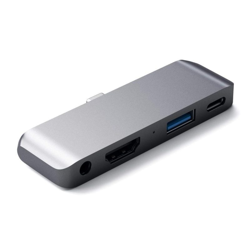 SATECHI Satechi Aluminum Type C Mobile Pro Hub For Ipad And Type C Smartphones Tablets Space Gray USB Hubs & Adapters