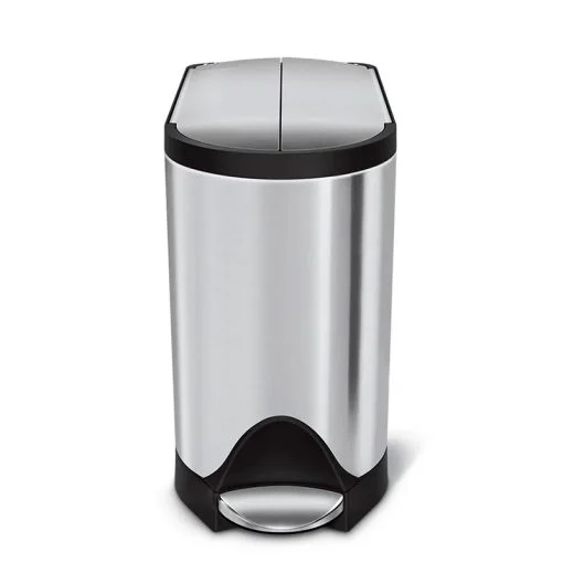 simplehuman SimpleHuman Butterfly Pedal Bin Fingerprint-Proof Brushed Stainless Steel 10L Trash Cans