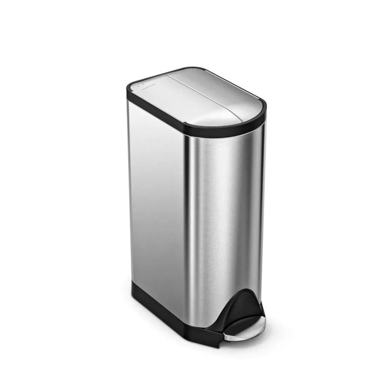 simplehuman SimpleHuman Butterfly Pedal Bin Fingerprint-Proof Brushed Steel 30L Trash Cans