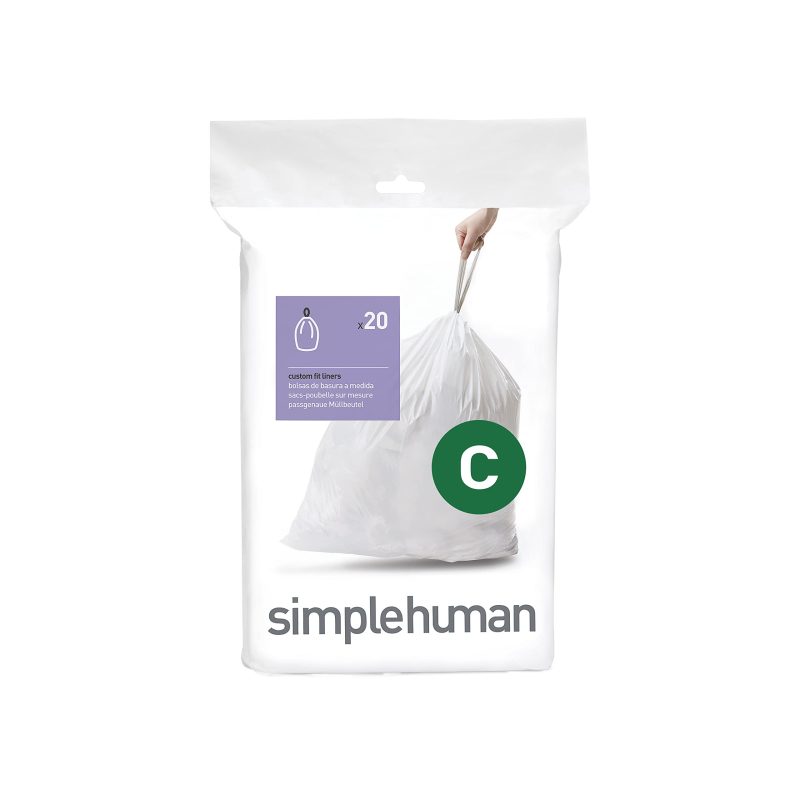 simplehuman SimpleHuman Liner Code C 10-12L Pack Of 20 Custom Fit Trash Liners