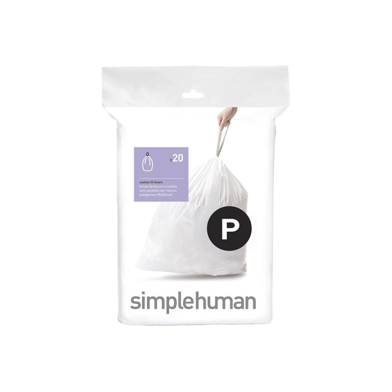 simplehuman SimpleHuman Liner Code P 60L Pack Of 20 Custom Fit Trash Liners