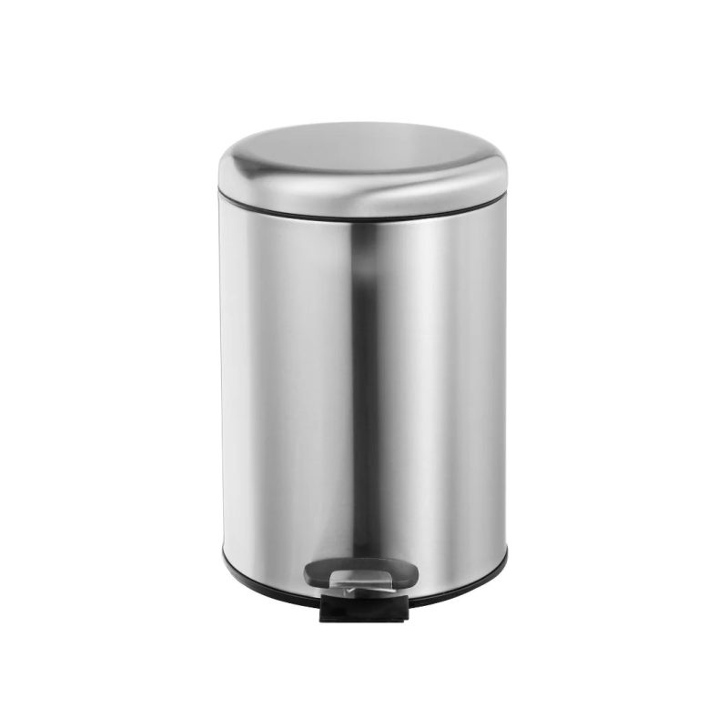 simplehuman SimpleHuman Round Pedal Bin Polished Steel With Colour Box 4.5L Trash Cans