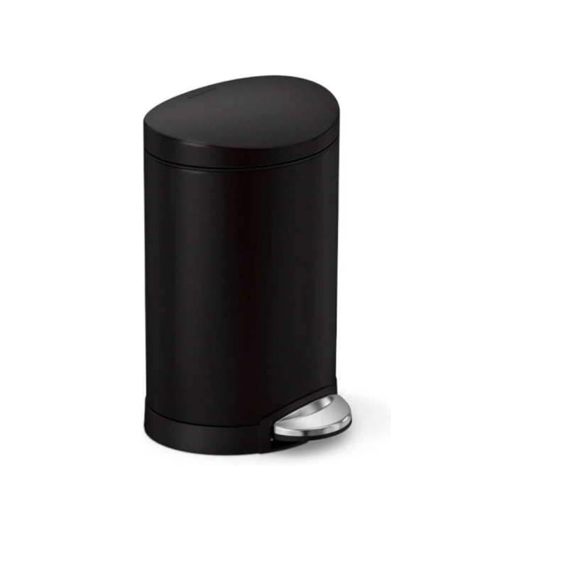 simplehuman SimpleHuman Semi Round Pedal Bin With Liner Rim Black 45L Custom Fit Trash Liners