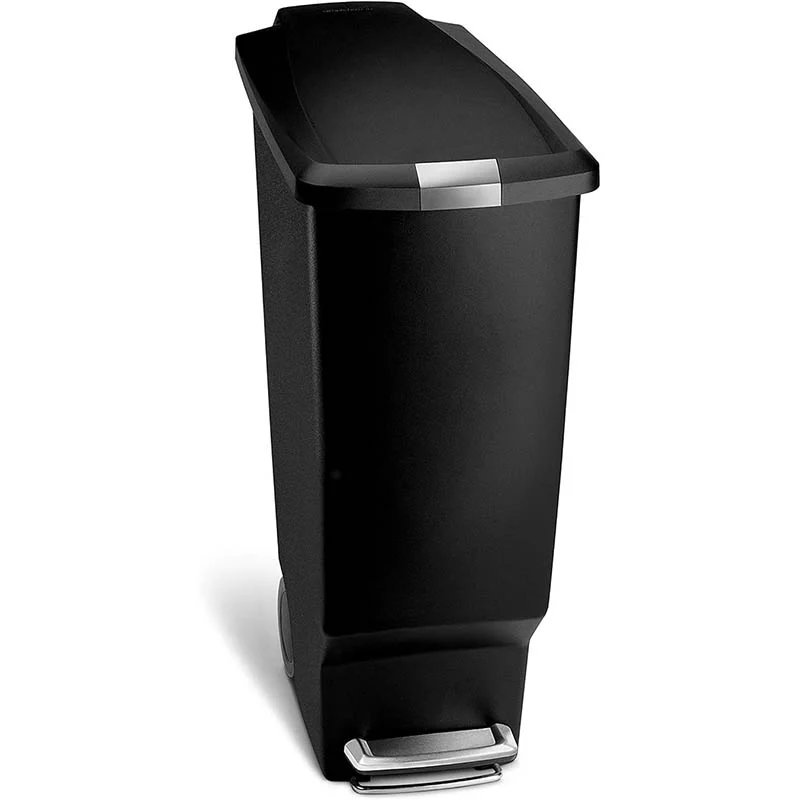 simplehuman SimpleHuman Slim Pedal Bin Plastic Black 25L Trash Cans