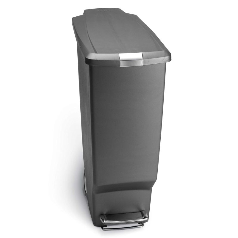 simplehuman SimpleHuman Slim Pedal Bin Plastic Grey 40L Trash Cans