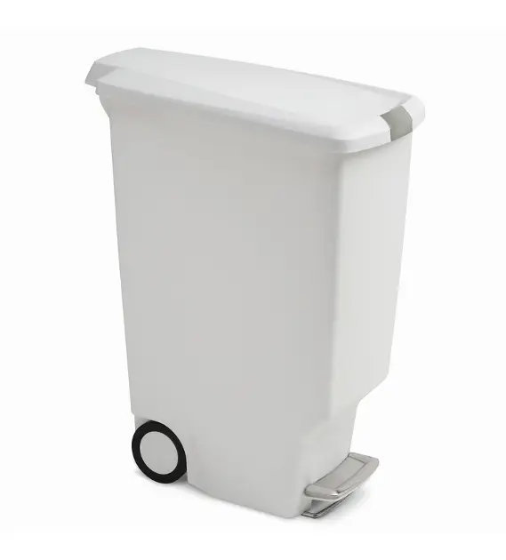 simplehuman SimpleHuman Slim Pedal Bin Plastic White 40L Trash Cans