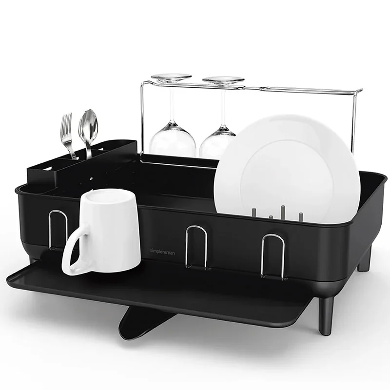 simplehuman SimpleHuman Steel Frame Dishrack Black Dish Racks