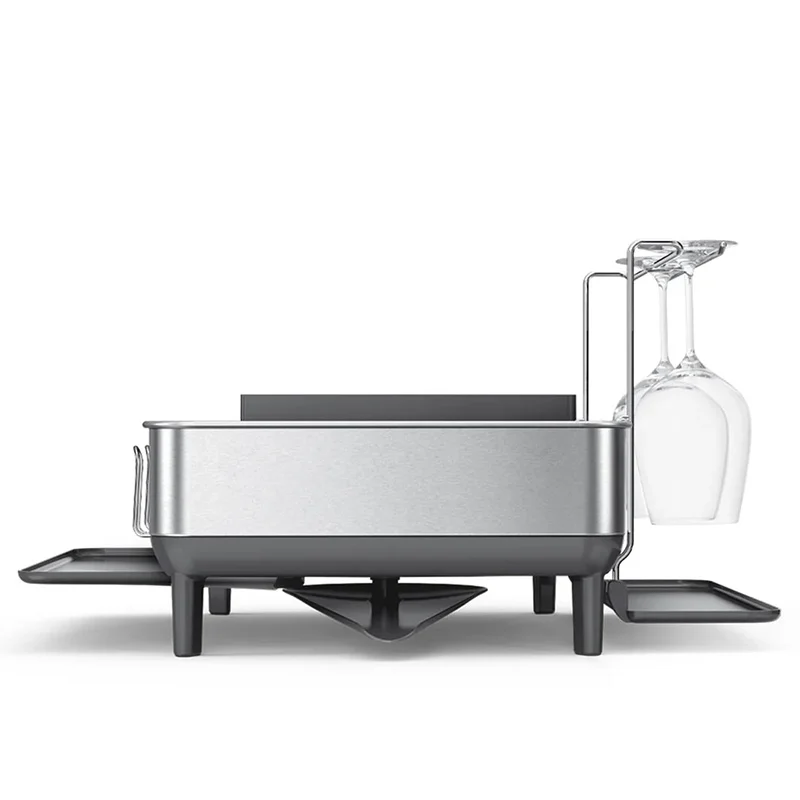 simplehuman SimpleHuman Steel Frame Dishrack With Wine Glass Dish Racks