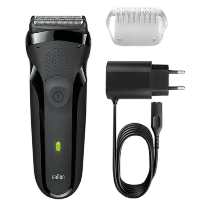 Braun Shaver 300 Black – Waterproof Electric Razor  Fast Charge And LED Display Trimmers & Shavers
