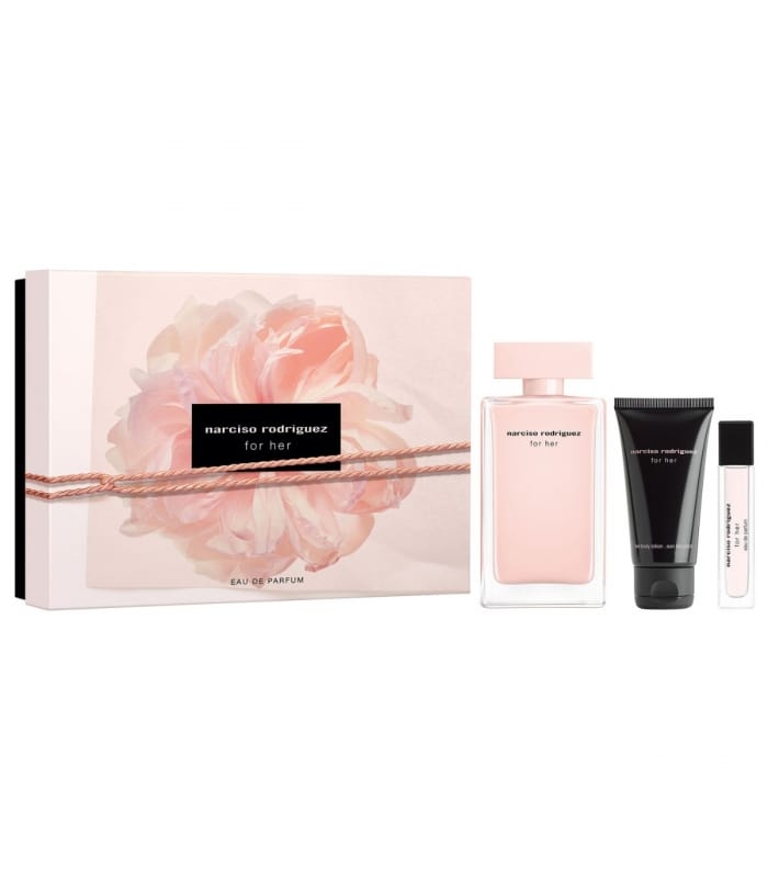 Narciso Rodriguez For Her Gift Set -EDP 100ml  Mini 10ml  Body Lotion 50ml Women