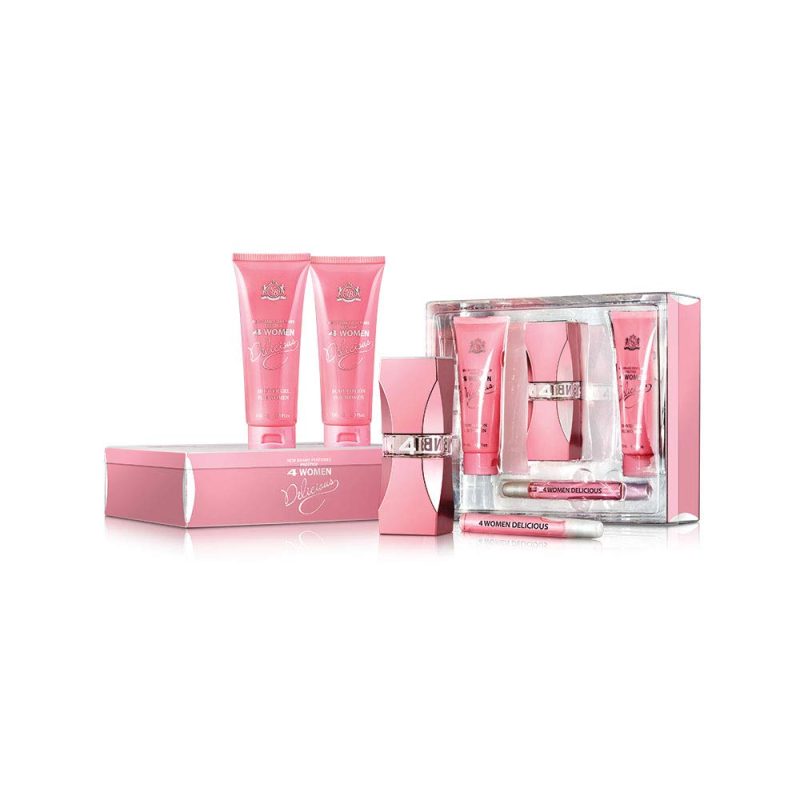 New Brand New Brand Delicious 4 Women Gift Set -EDP 100ml  Mini 15ml  Shower Gel Body Lotion 130ml Women
