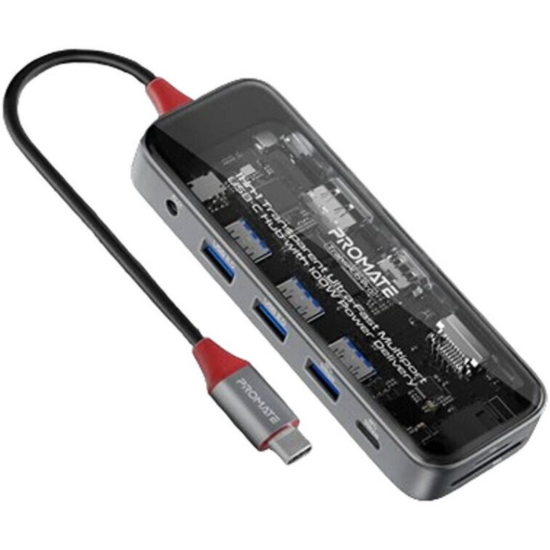 Promate Promate  10-In1 Transparent Ultra-Fast Multi-P Usb-C Hub 100W USB Hubs & Adapters