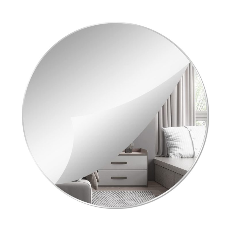 Shades Round Wall Mirror Sheet Self Adhesive 40 -60 cm Bathroom Accessories