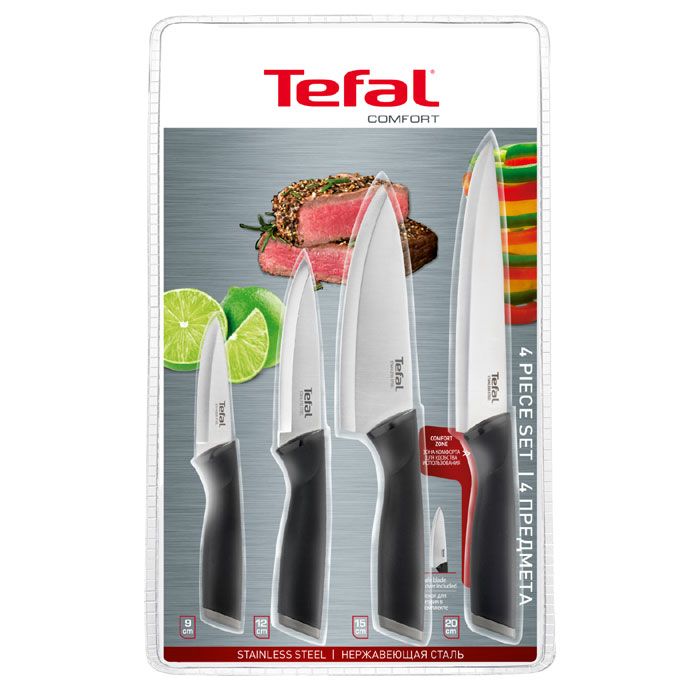 Tefal Tefal Comfort Paring Knife Set 3 Pieces Black K221S375 Knife