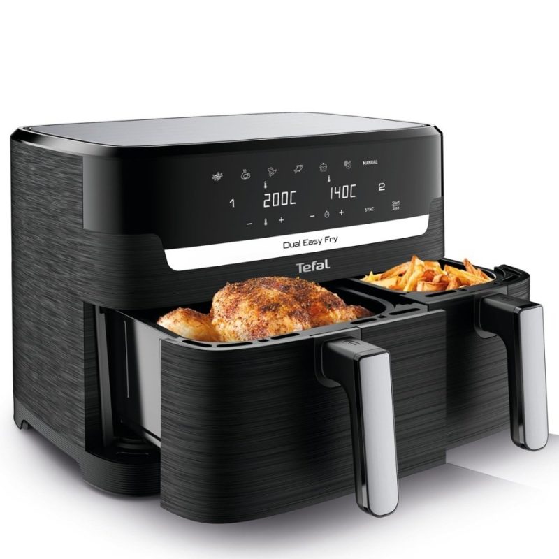 Tefal Tefal Dual Easy Fry Digital 8.3L Air Fryer – EY901840 | Two-Drawer Cooking Air Fryers