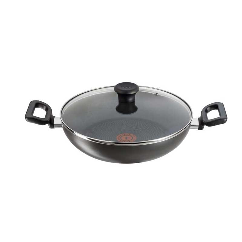 Tefal Tefal G6 Delicia Kadhai with Glass Lid | Non-Stick Indian Cooking Pan Pots & Pans Sets
