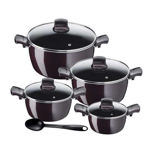 Tefal Tefal G6 Resist Intense 9 pcs Cooking Set dark red Aluminium D5229183 Cookware Sets